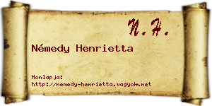 Némedy Henrietta névjegykártya