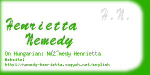 henrietta nemedy business card